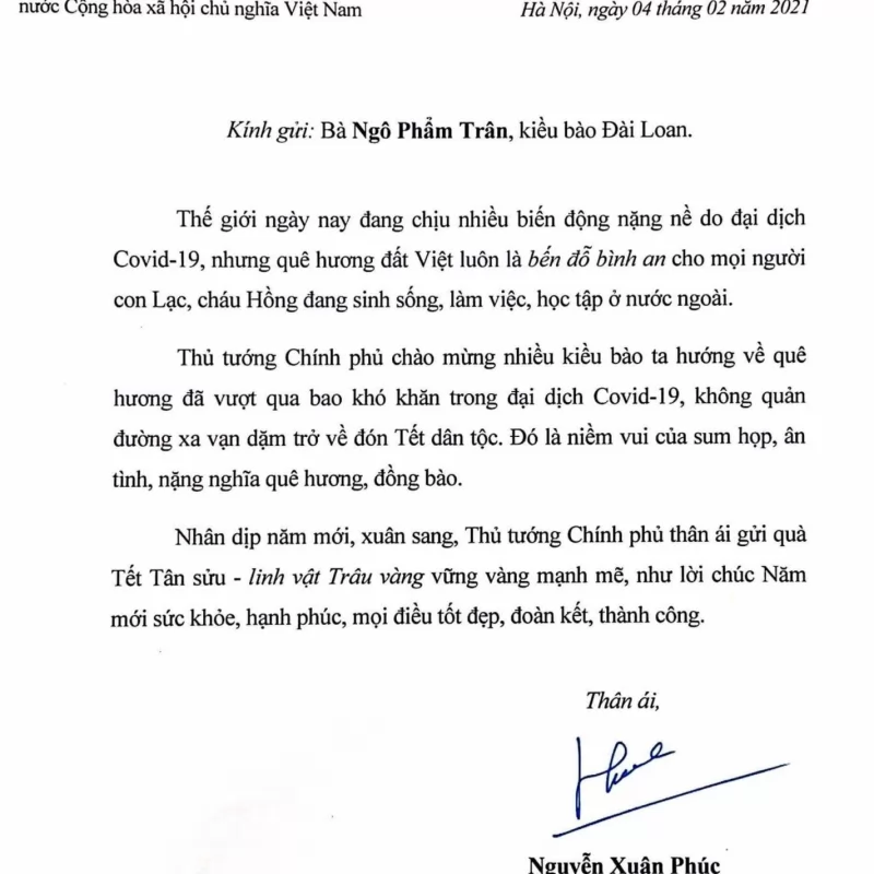 Thư Chúc Tết của Thủ tướng Nguyễn Xuân Phúc
