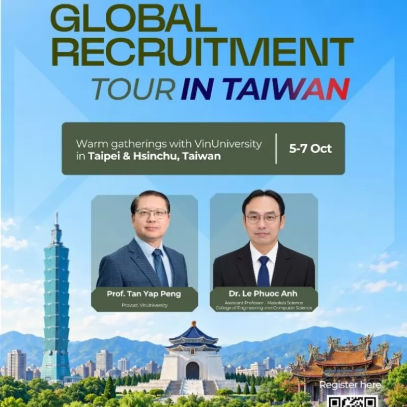  VinUniversity sẽ đến Đài Bắc và Tân Trúc từ ngày 5–7/10/2026!